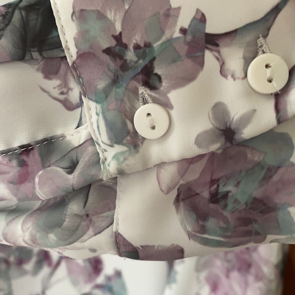 H&M flowers shirt white size 8 - Picture 3 of 12